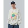 Wassup Heods Foam Stereo Letter Sweatshirt Men's Autumn and Winter Fleece-Lined Versatile Casual Round Neck Top for Couples