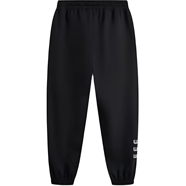 Li Ning Basketball Series Casual Simple Cuffed Lace-Up Printed Comfortable Versatile Knitted Sports Pants Men Pants Black AKLV147-1