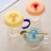 Cup Cover Non-Toxic Silicone Round Universal Water Cup Lid Anti-Dust Coffee Mug Sealed Cap With Spoon Holder Heat-Resistant Lid