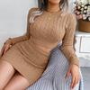 Women Knit Slim Two Piece Set Solid Color Twist Crop Sweater And Hip Skirt All Match Sizes S-L Autumn Winter