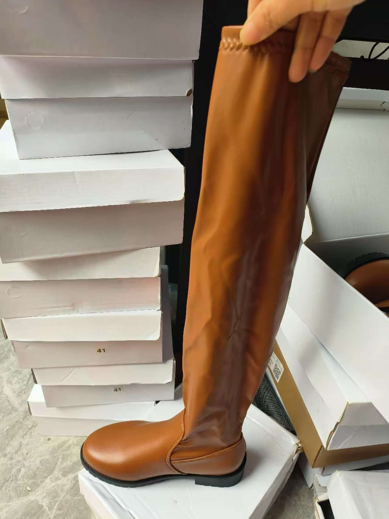 

Сапоги женские зимние новые леопардовые сапоги ретро универсальные ковбойские сапоги больших размеров узкие сапоги 43 коричневый