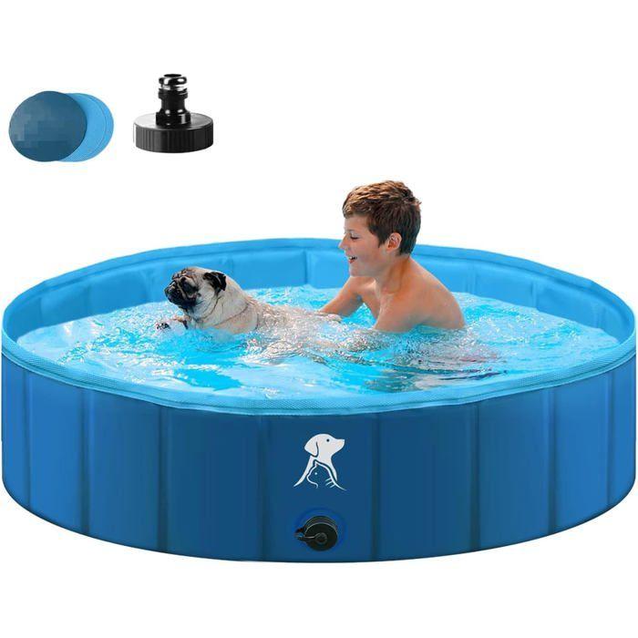 Piscine Pour Grands Chiens Et Petits Chiens - Pataugeoire Pliable Et Transportable - 160 X 30 Cm - Animaux De Compagnie, Enfants