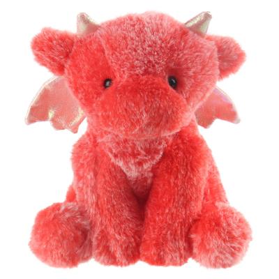Aprikosen Lamm Roter Drache Plüschtier Weich und Flauschig Roter Drache Geeignet für Jungen und Mädchen Spielzeug, Niedlich, 20cm,