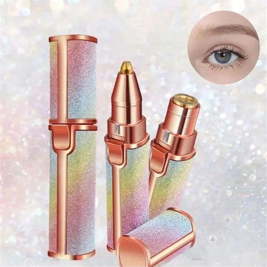 

Удалитель волос для лицаLigh Безболезненная бритва-триммер для волос Лезвие для удаления волос на лице 2 В 1 Электрическая бритва-триммер для бровей розовый