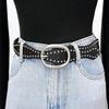 Women's Trendy Retro Rivet-Decorated Leather Belt - Fashionable Street Style Waist Accessory