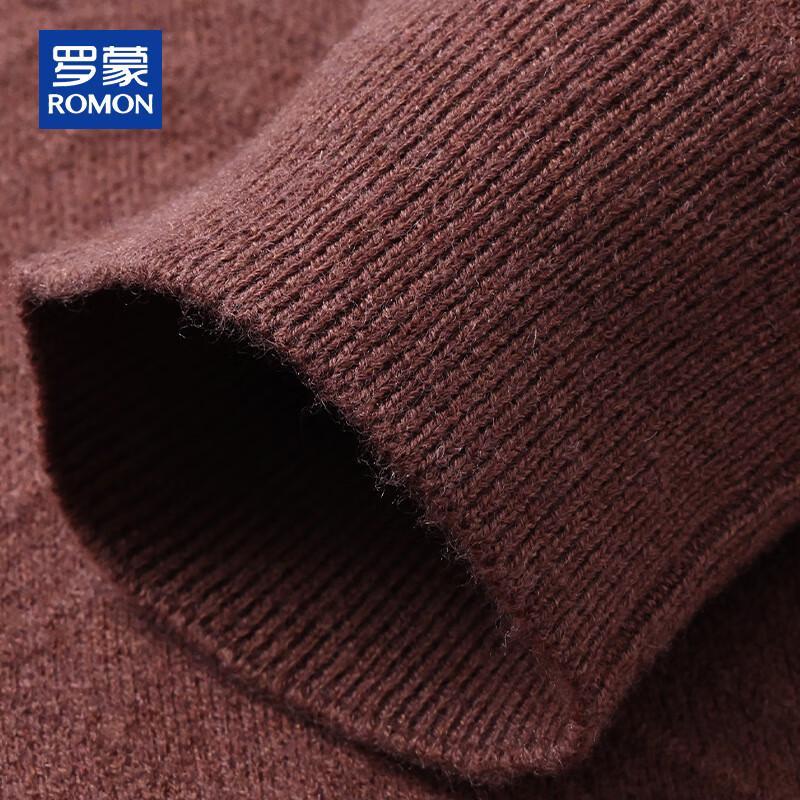ROMON Men's 100% Pure Wool Thickened Half-Zip Sweater