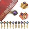 Inlaid Gemstone Bookmark Alloy Book Page Marker Portable Book Page Pagination