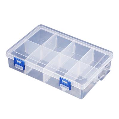 Estuche de Herramientas Multifuncional 20*13.5*4.5Cm Grande 8 Compartimentos Caja de Almacenamiento de Plástico Tornillo Componente Electrónico Organizador Transparente