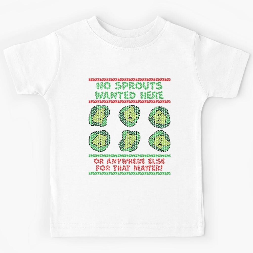 No Sprouts Wanted Here - Christmas Sweater Style Kids T-Shirt 140