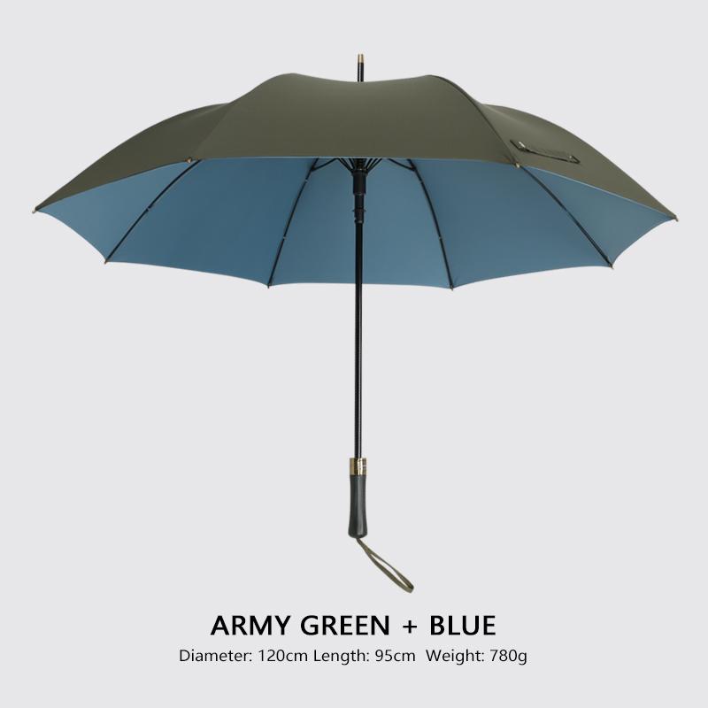 120cm Big Long Umbrella Men Business Double Layer Windprooof Umbrella Rain Women Leather Cover Golf Umbrella Outdoor