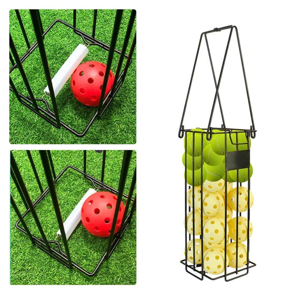 Large Capacity Tennis Balls Collector Ergonomic Handle Tennis Ball Hopper  Tennis Accessories