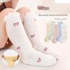 Newborn Lace Princess Mid-Calf Socks - Loose Cuff, Gentle Fit for Autumn & Winter.