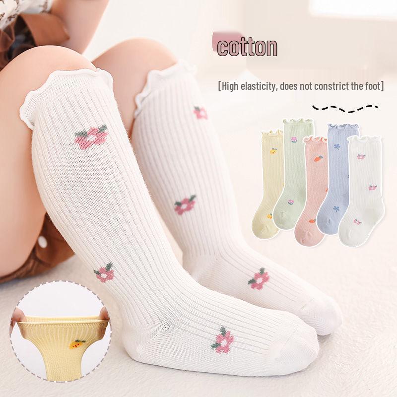 Newborn Lace Princess Mid-Calf Socks - Loose Cuff, Gentle Fit for Autumn & Winter.