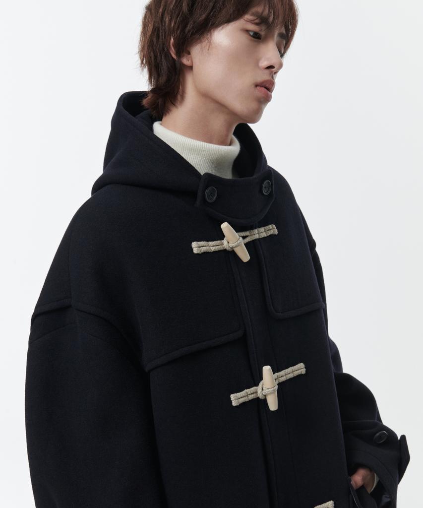 Musinsa Standard Wool Blend Extra Oversized Duffle Coat [Navy]