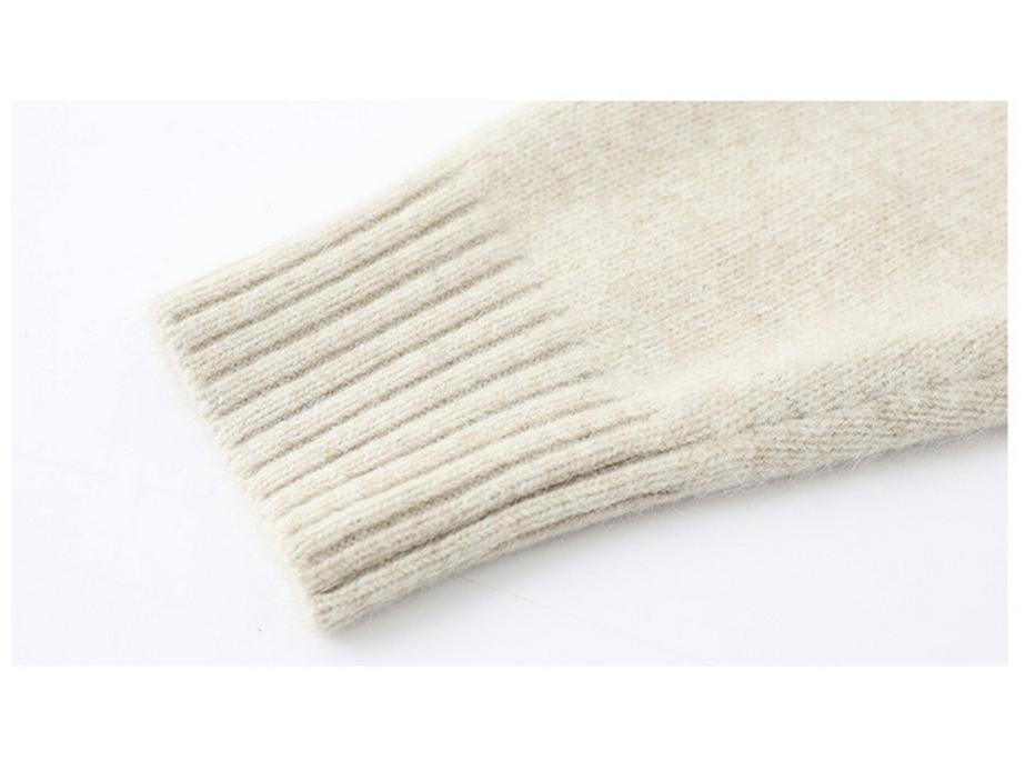 New Pure Wool Sweater for Middle-Aged & Elderly Women - Stylish, Warm, Half-High Collar, Thickened for Autumn/Winter