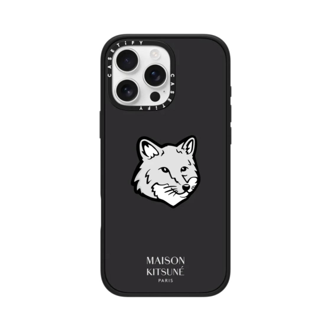 Casetify x Maison Kitsune iPhone Black MagSafe Impact Case Matte Black 16 Pro Max матовый черный