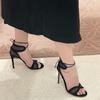 Mode 2025 Sommer Sexy Air Mesh Schnür-Damen Gladiatorsandalen Mode Peeptoe Stiletto Hohe Absätze Elegante Damen Bankett Partyschuhe