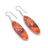 Natural Red River Jasper Gemstone 925 Sterling Silver Jewelry Earring 2.09" AE-12035