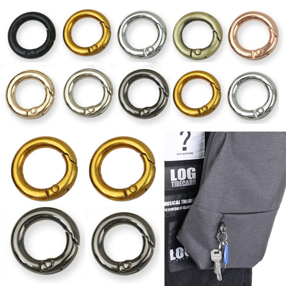 

5 шт. 12 мм пружинное круглое кольцо из цинкового сплава, кошельки, сумки, карабин с покрытием, пряжка для ворот, уличный инструмент
