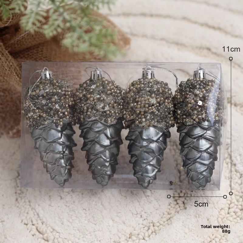 Dekorationen Weihnachtsbaum-Set mit PVC-Eichel-Zapfen-Ornamenten für Festlichkeiten