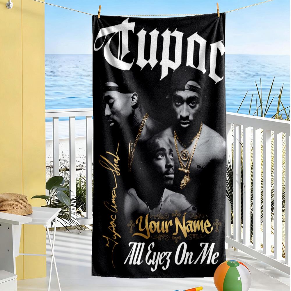 2pac Customized Name Beach Towel High Absorbency & Quick-Dry Portable for SwimmingBeachCamping Travel Beach AccessoriesGym
