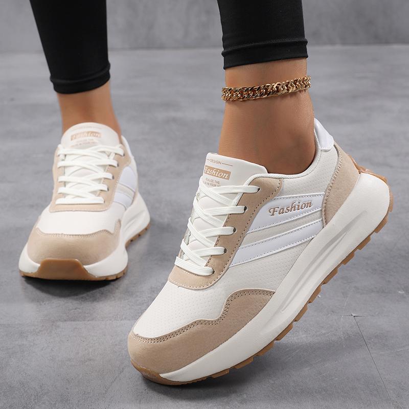 Spring Thick Bottom Women's Shoes Summer Casual Patchwork Leather Sneakers Casual Vulcanised Shoes Ladies Running Shoes