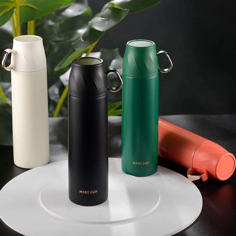 Fashion thermos cup with cup lid 304 stainless steel portable cup for men and women wedding gift water cup
