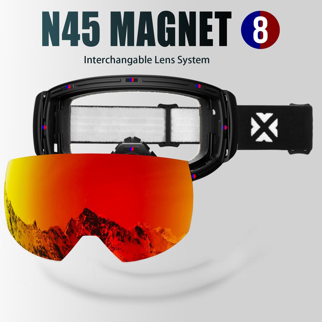 Maxjuli Professional Magnetic Winter Sport Ski Goggles Anti-Fog Uv400 Skiing Snowboard Glasses Snowmobile For Men Women M6