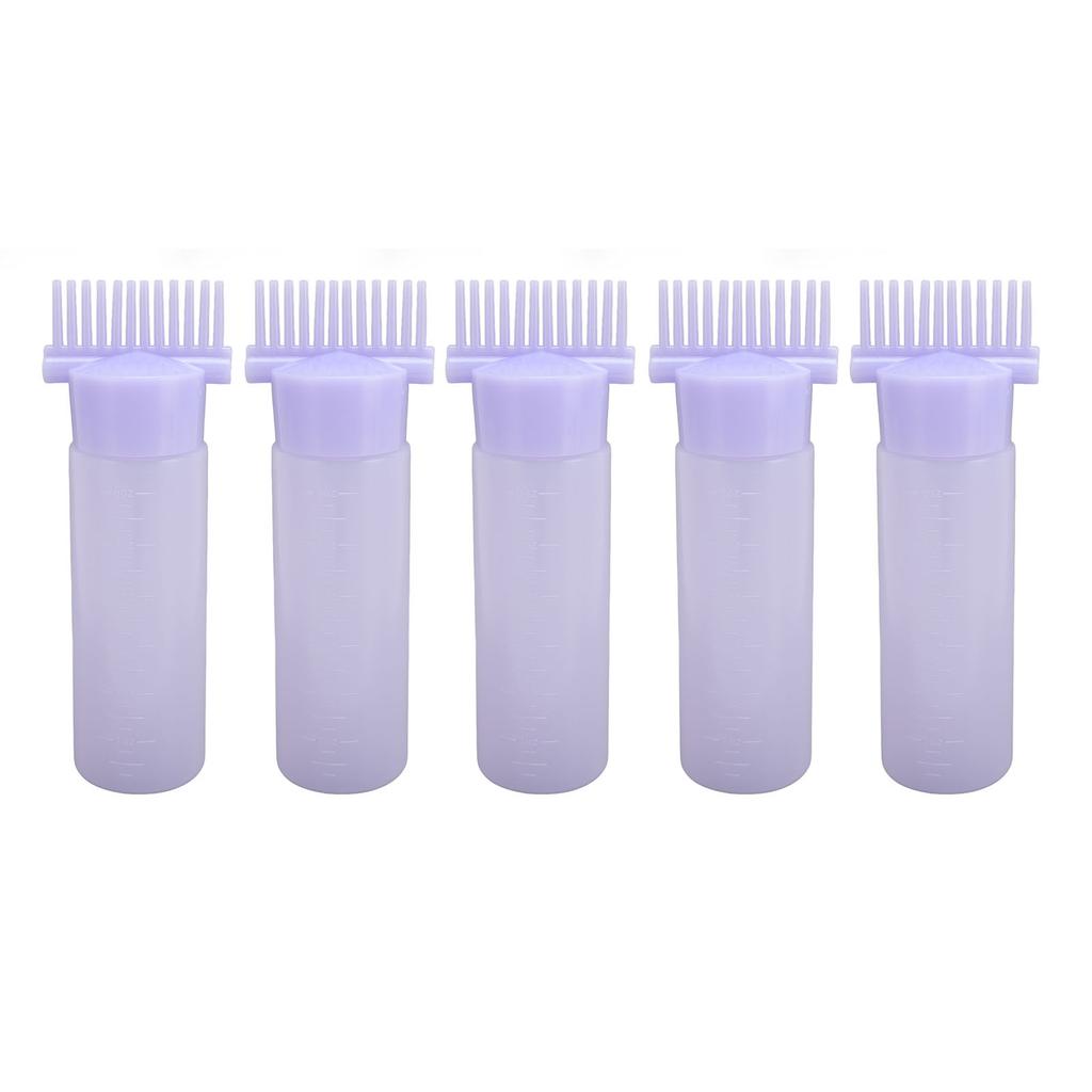 5pcs Root Comb Applicator Bottle Hair Dye Oil Applicator Bottle Applicator Brush with Graduated Scal
