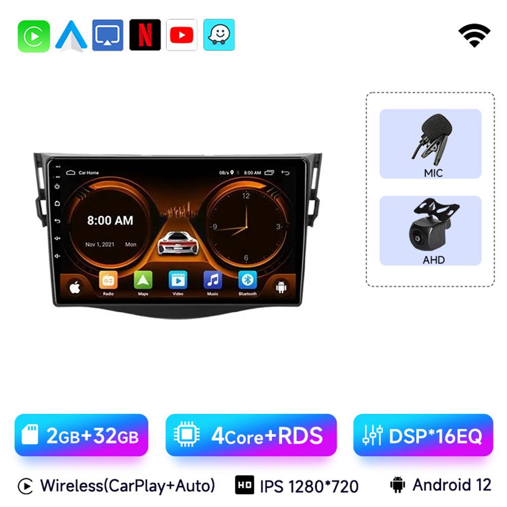 JIUYIN Radio for Toyota RAV4 RAV 4 2005 - 2013 Wireless CarPlay Android Auto Car Multimedia Player GPS 2 din autoradio
