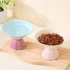 Color-Blocked Ceramic Pet Bowl Elevated Cat Bowl Protects Cervical Vertebrae Pet Supplies