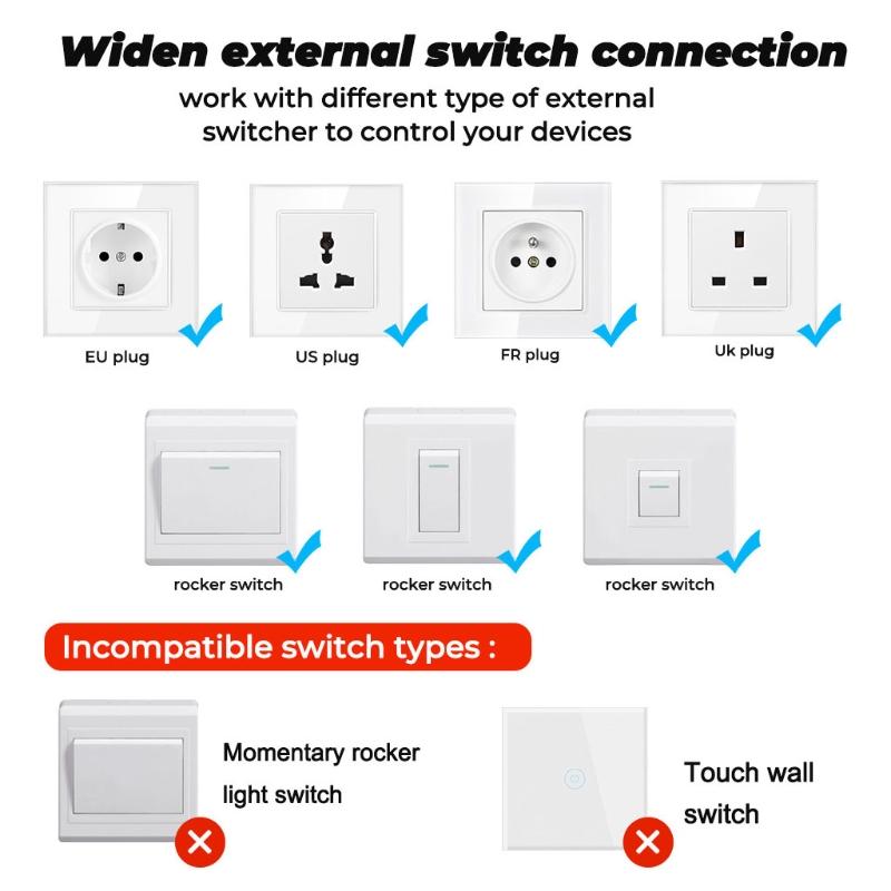 10A/16A Wifi Intelligent Break Device Wifi for Smart Switch with Voice and App Control for Alexa Google-home for Smart S
