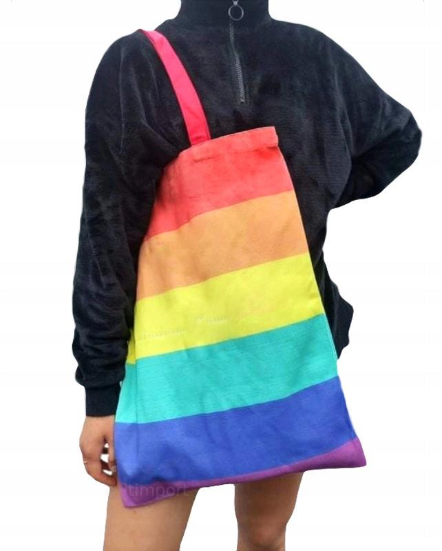 Cotton Rainbow Pride Lgbt Shopping Bag Large Xxl