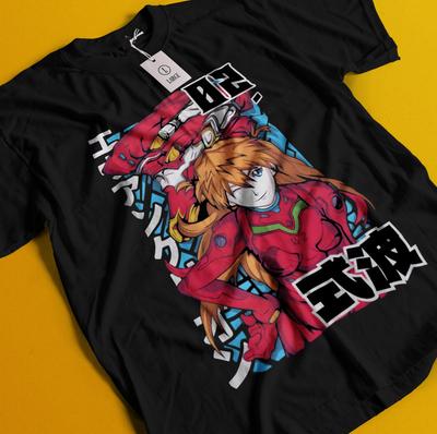 Neon Genesis Evangelion T-shirt Eva Unit 01 Japońska Czarna Koszulka Anime Wszystkie Rozmiary