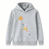 Cartoon Solar System Sun Planets Print Kids Hoodie Boys Girls Casual Long Sleeve Pullover Sweatshirt for Children Daily Wear