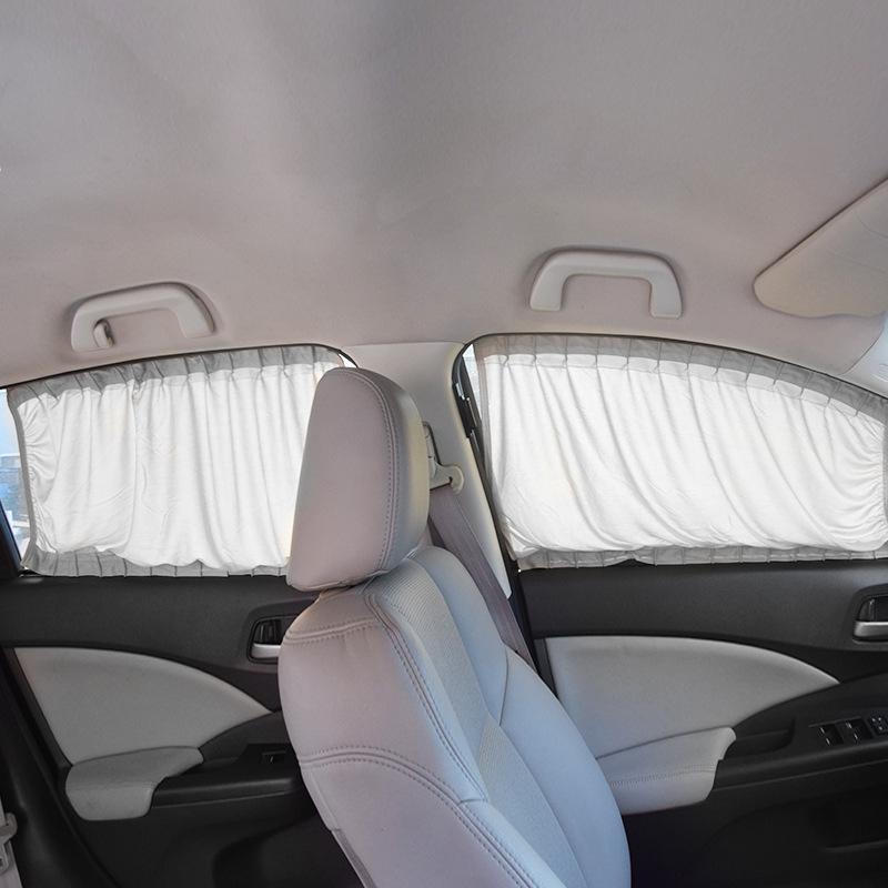 

Universal Aluminum Alloy Car Sunshade Track Curtain Blinds Rear 50*55 cm