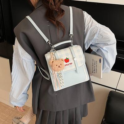 Niedliche karierte Sommer neue Mode Student große Kapazität Reise einfach lässig Schulterhandtasche