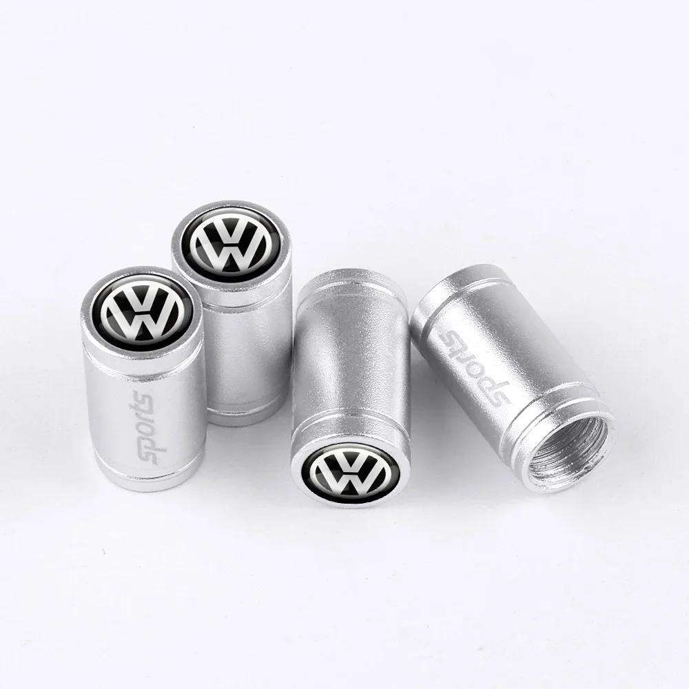 WHAQY1 2026 Hot For VW VOLKSWAGEN 4Pcs Metal Car Tire Valve Caps Tyre Wheel Stem Air Valve Cover For Volkswagen VW R RLINE GTI Golf Blu