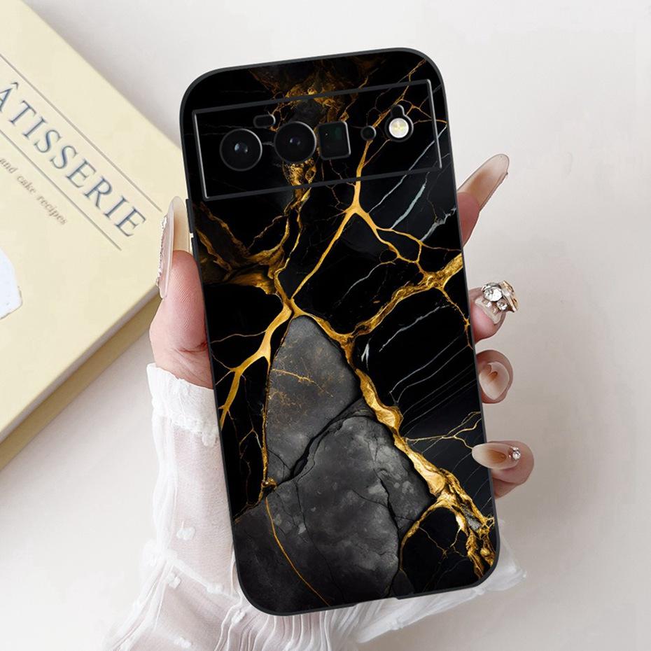 Beautiful Floral Painting Phone Case For Google Pixel 6 Pro 6a Black Silicone Soft Cover For Google Pixel6 6a 6Pro Cases Bumpers