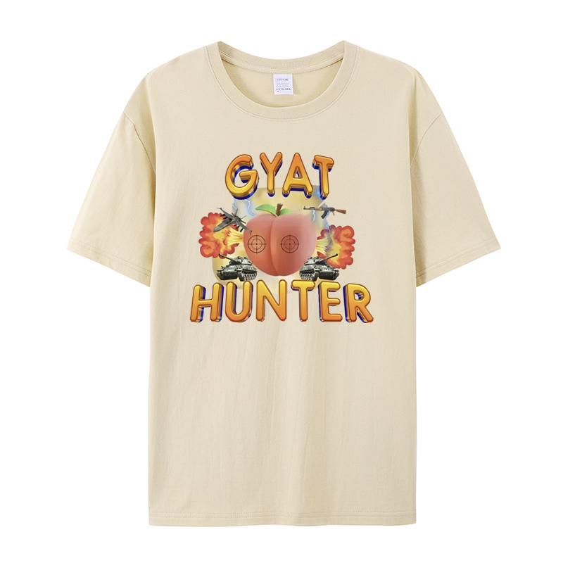 2025 Summer New Gyat Hunter Printed Graphic T-shirt Men's and Women's Short Sleeve T-shirt Men's Clothing Streetwear