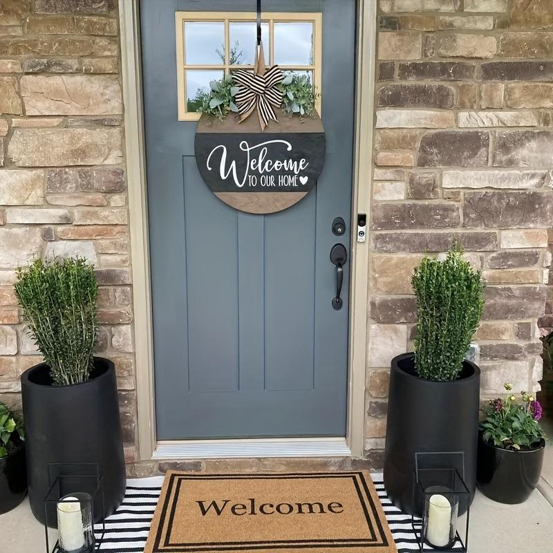 Wooden Doorplate Welcome Sign Outdoor Decorative Door Hanging Sign Room Decoration Wooden Handicrafts