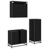 Bathroom Furniture Set 3 pcs Black Oak Effect Wood Based Material