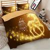 Luxurious Father Christmas Duvet Cover Pillow Cases Santa Claus Quilt Cover Bedding Set