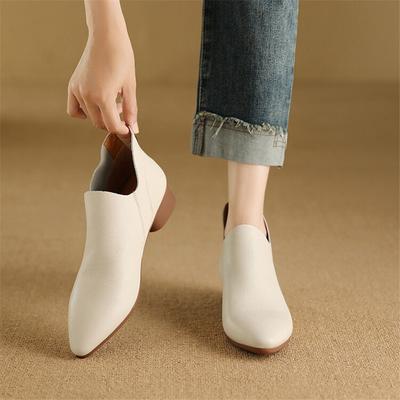 Fashion New Autumn Genuine Leather Women Boots Casual Short Boots for Women Fashion Boots Low Heels Ladies Shoes Concise Ankle Boot