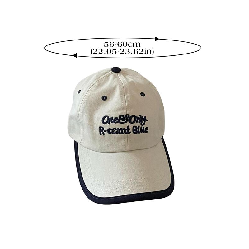Women Baseball Cap Solid Color Plain Color Embroidered Stitching Stitched Alphabet Lettering Duck Tongue Cap Outdoor Adjustable Men Sun Visor Hat