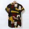 Fashion Mens Printed Hawaiian Loose  Short Sleeve Casual Buttons T shirt