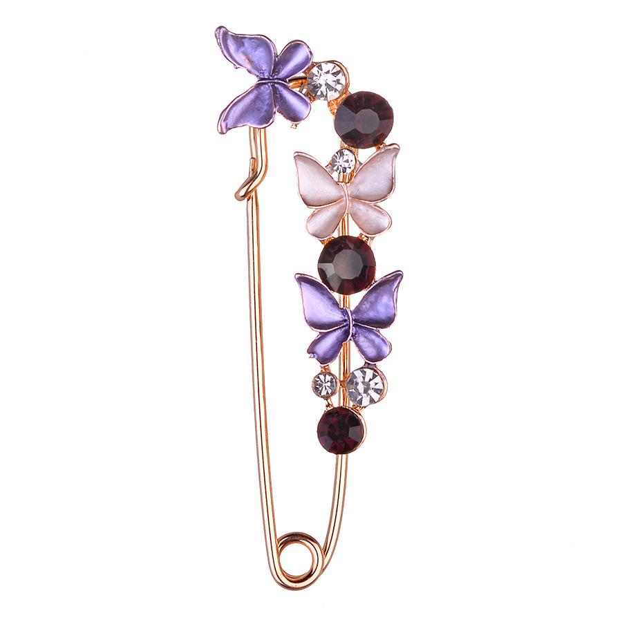 European-American Crystal Butterfly Brooch Lapel Pin