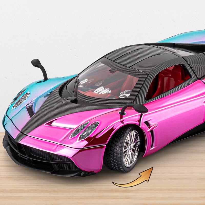 1/24 Pagani Huayra Dinastia Legierung Galvanik Sportwagenmodell Metall Rennwagen Fahrzeuge Modell Sound und Licht Kinderspielzeug Geschenk