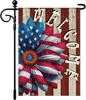 Artscope Patriotic 4th of July Garden Ag 12x18 Inch Double Sided for Outside, Welcome Oral Sunower Memorial Day Indepe AAS