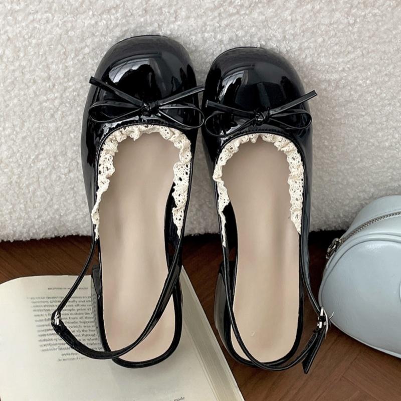 

Women s Mary Jane Shoes 2025 Summer New Bow Round Toe Mid Heels Sandals Sweet Shallow Mouth Lace Soft Women Sandals Shoes 39 чёрный